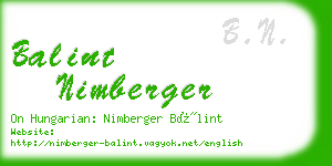 balint nimberger business card